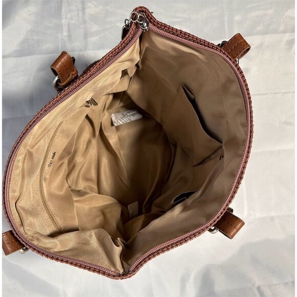 The Sak Women's Brown Hand-Crocheted Tote Bag with Leather Straps - Picture 3 of 3